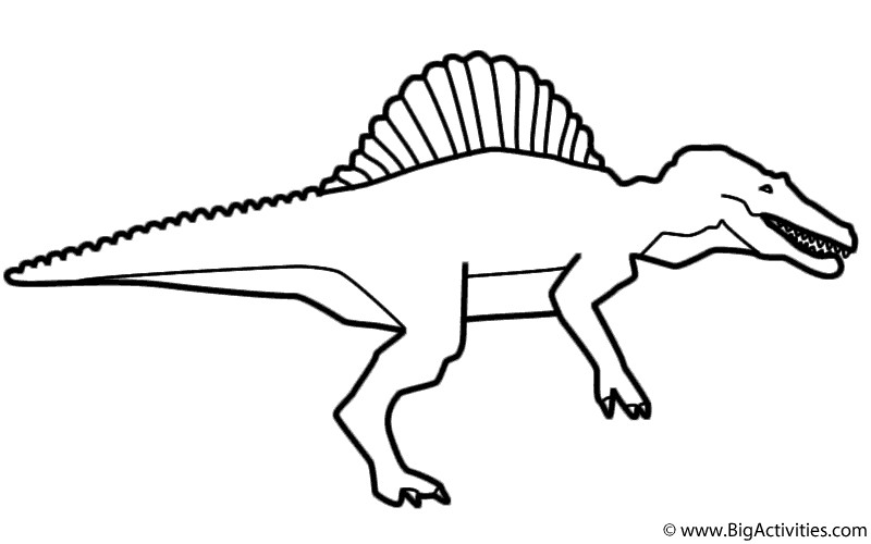 Spinosaurus Coloring Pages
 Spinosaurus with title Coloring Page Dinosaurs