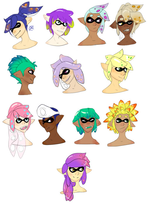 Splatoon 2 Male Hairstyles
 splatoon hairstyles