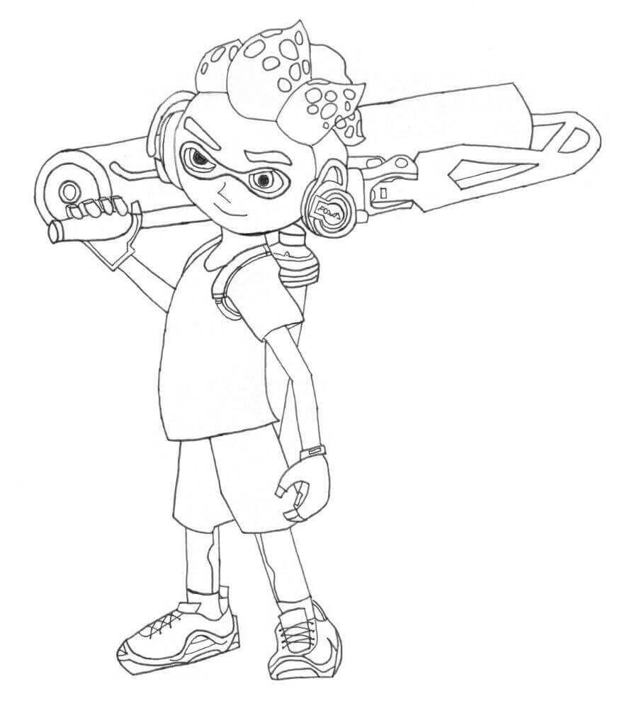 Splatoon Coloring Pages
 10 Free Printable Splatoon Coloring Pages