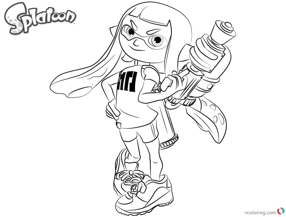 Splatoon Coloring Pages
 Splatoon Coloring Pages How to Draw Inkling Girl Free