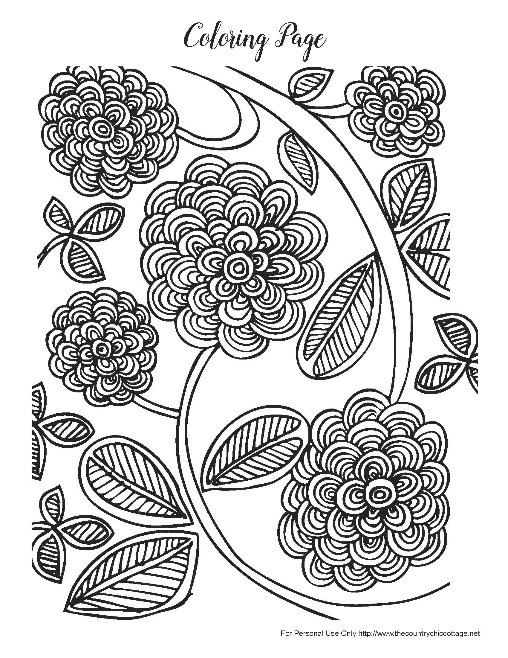 Spring Adult Coloring Pages
 Free Spring Coloring Pages for Adults The Country Chic