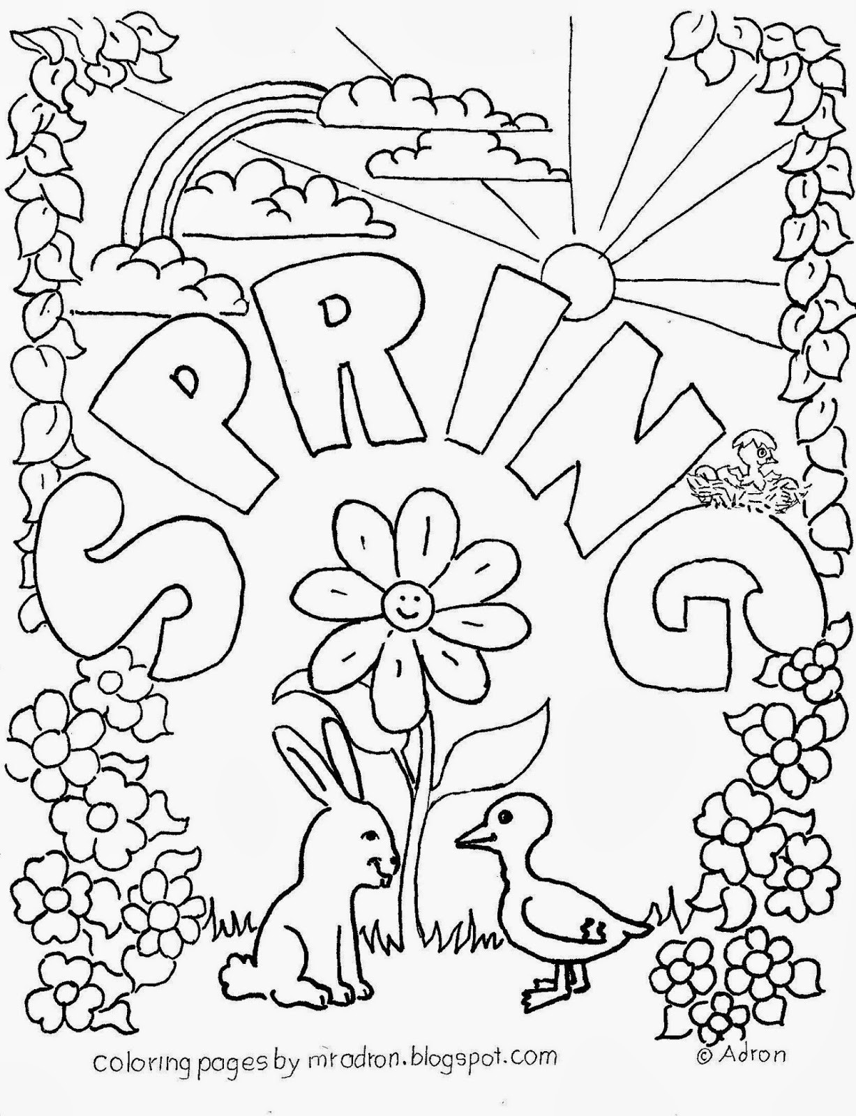 Spring Coloring Pages Free Printable
 Cool Eabdcffeccd From Spring Coloring Pages on with HD