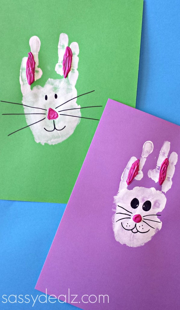 Spring Crafts For Toddlers
 Bunny Rabbit Handprint Craft For Kids Easter Idea