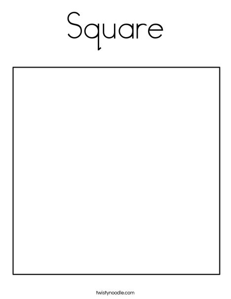 Square Coloring Pages
 Square Coloring Page Twisty Noodle