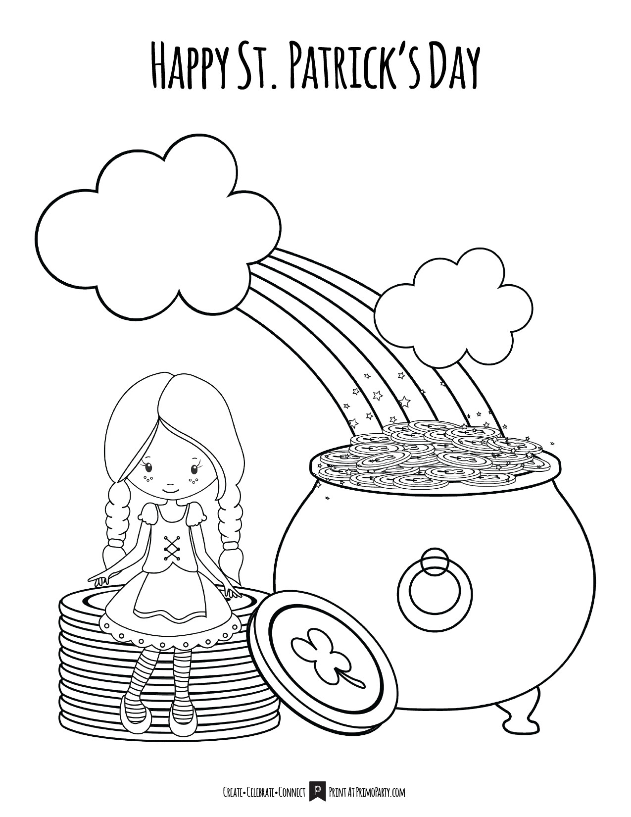 St Patrick'S Day Disney Coloring Sheets For Girls
 Lucky Girl St Patrick’s Day Coloring Page ⋆ Primoparty