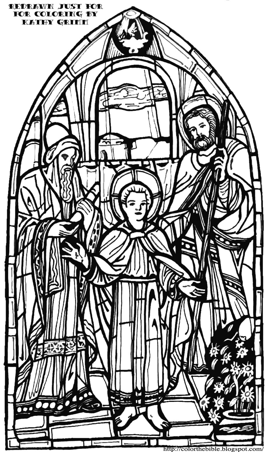 Stain Glass Coloring Pages For Boys
 Jesus in the Temple