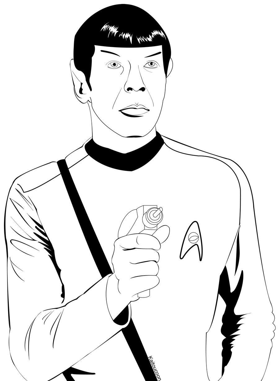 Star Trek Coloring Book
 Spock Coloring Page by KaitouCoon on DeviantArt