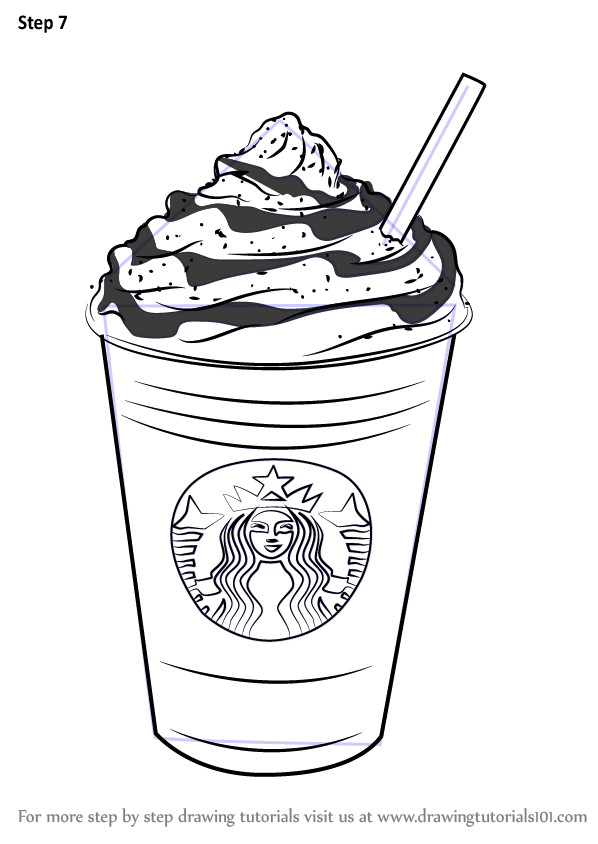 Starbucks Coloring Sheets For Girls
 Step by Step How to Draw Frappuccino DrawingTutorials101