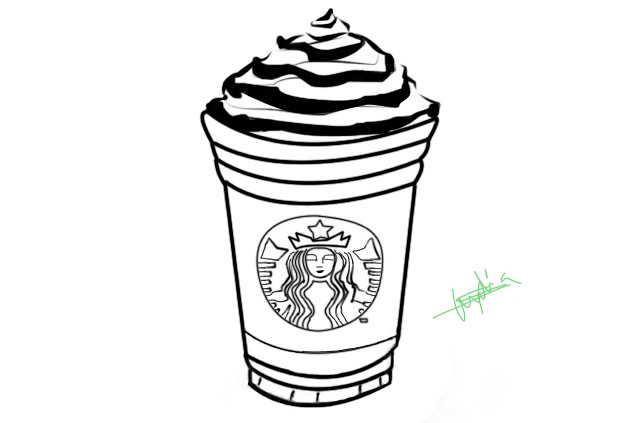 Starbucks Coloring Sheets For Girls
 Starbucks Outline by Lylisima on DeviantArt