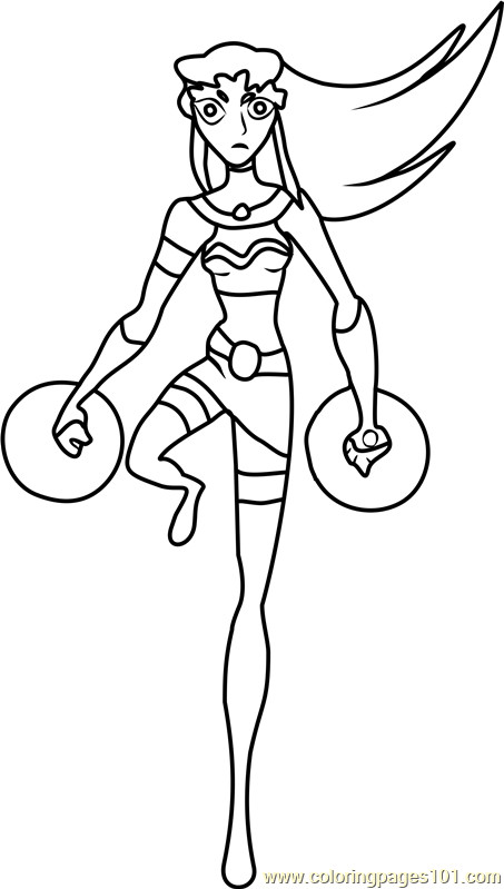 Starfire Coloring Pages
 Starfire Coloring Page Free Teen Titans Coloring Pages