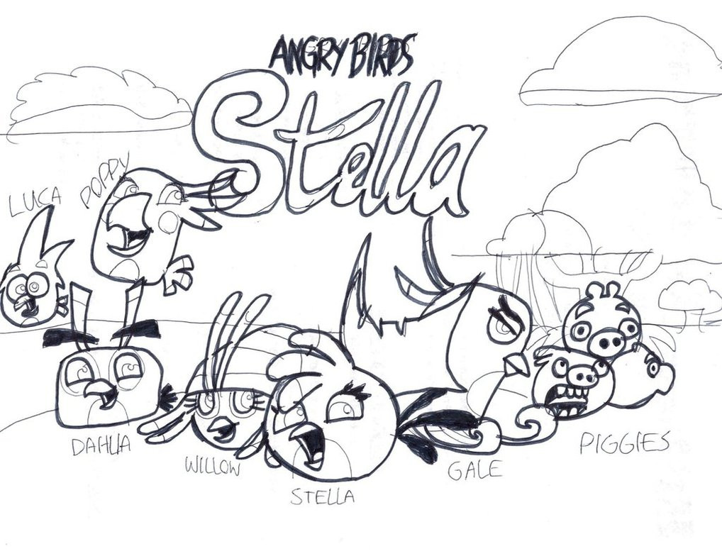 Stella Poppy Willon And Luca Coloring Pages For Boys
 Stella From Angry Birdd Free Colouring Pages