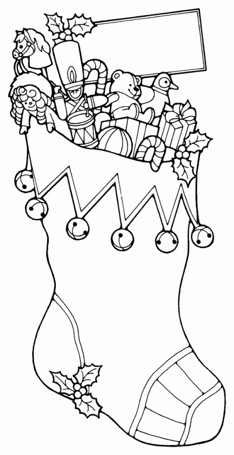 Stocking Printable Coloring Pages
 Christmas coloring and activity pages Christmas stocking toys