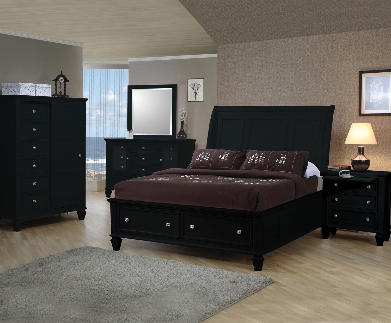 Best ideas about Storage Bedroom Sets
. Save or Pin Sandy Beach Black Sleigh Storage Bedroom Set from Coaster Now.