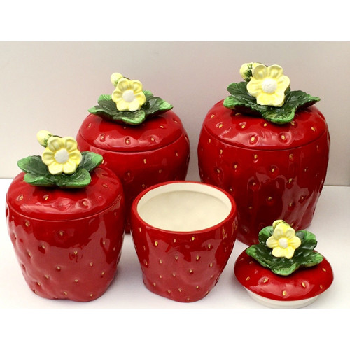 Best ideas about Strawberry Kitchen Decorations
. Save or Pin 3 D Strawberry 4 piece Canisters Set Sale Now.
