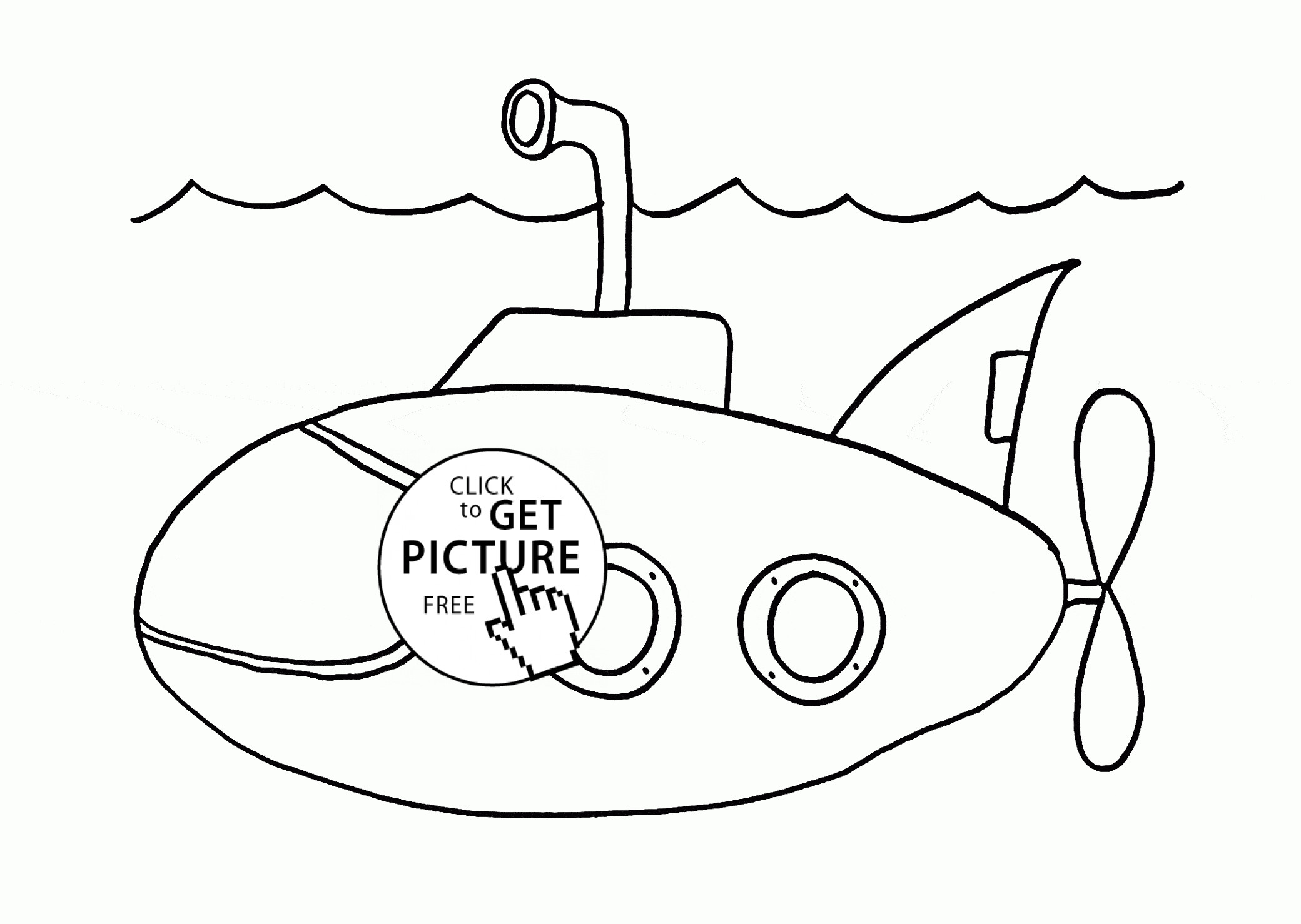 Подводная лодка для раскрашивания детям