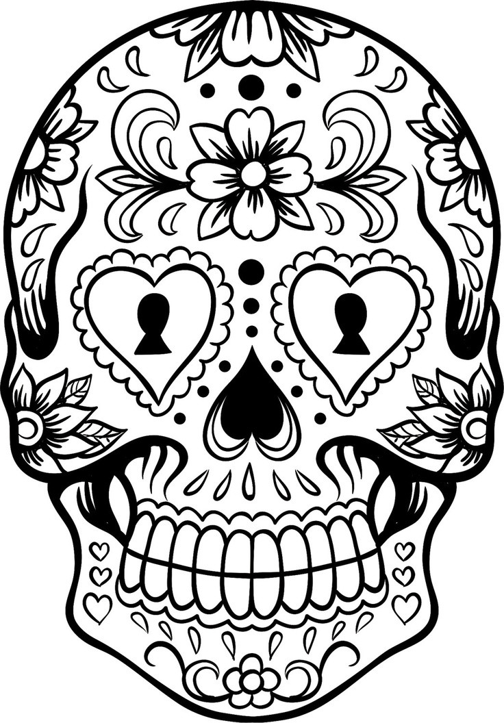 Sugar Skull Coloring Sheet
 Sugar Skull Coloring Page AZ Coloring Pages