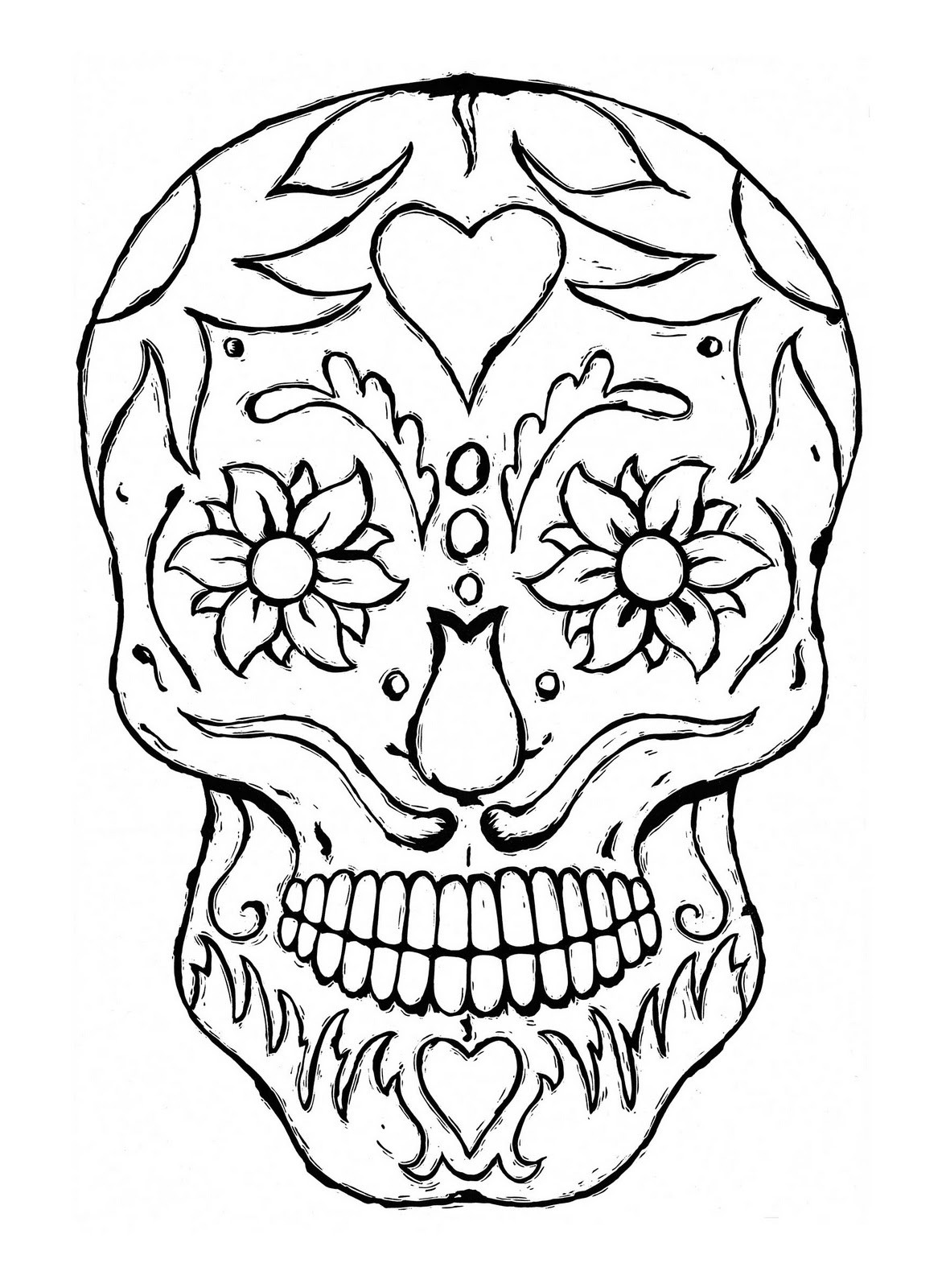 Sugar Skull Coloring Sheet
 Free Printable Skull Coloring Pages For Kids