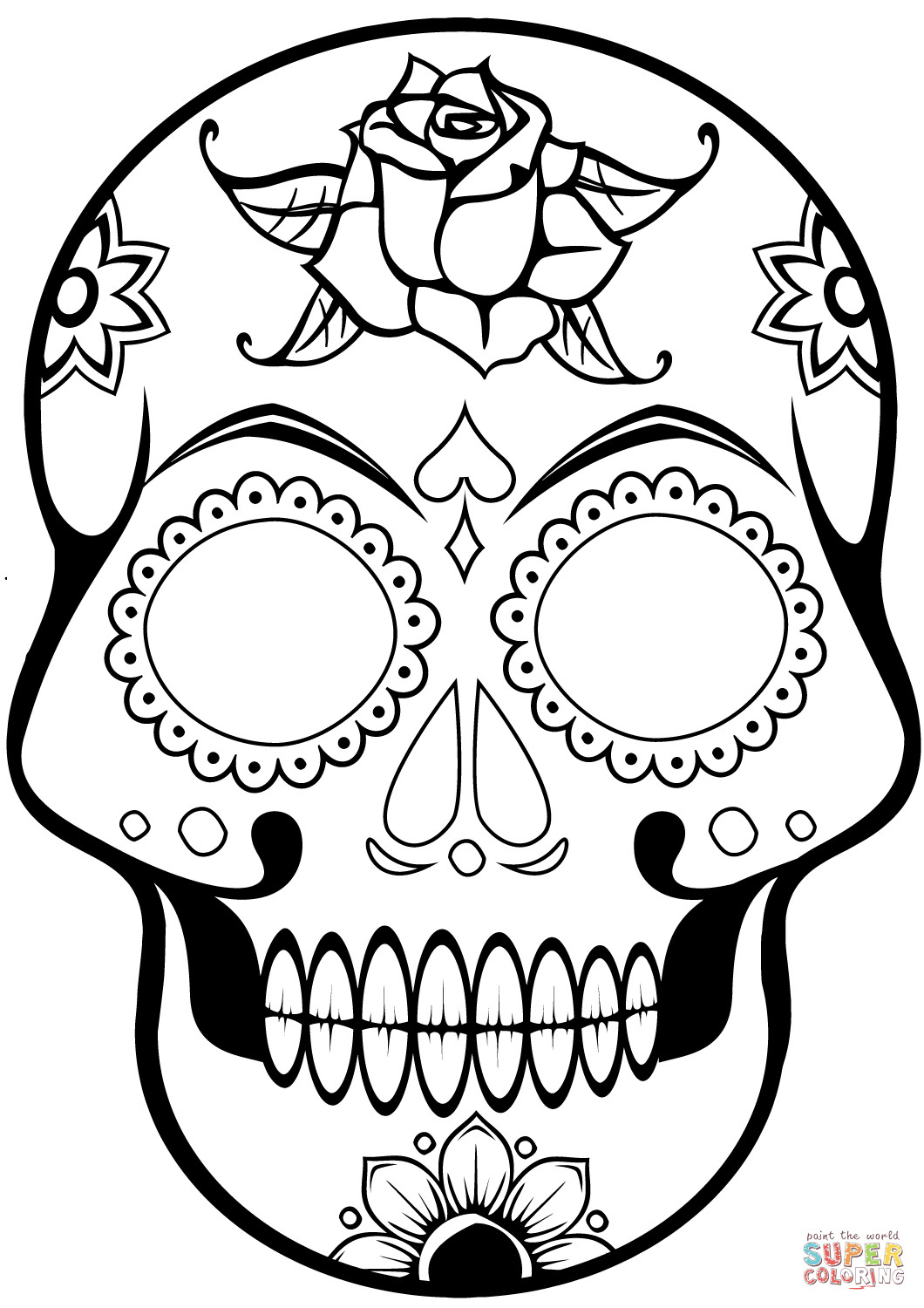 Sugar Skull Coloring Sheet
 Sugar Skull coloring page