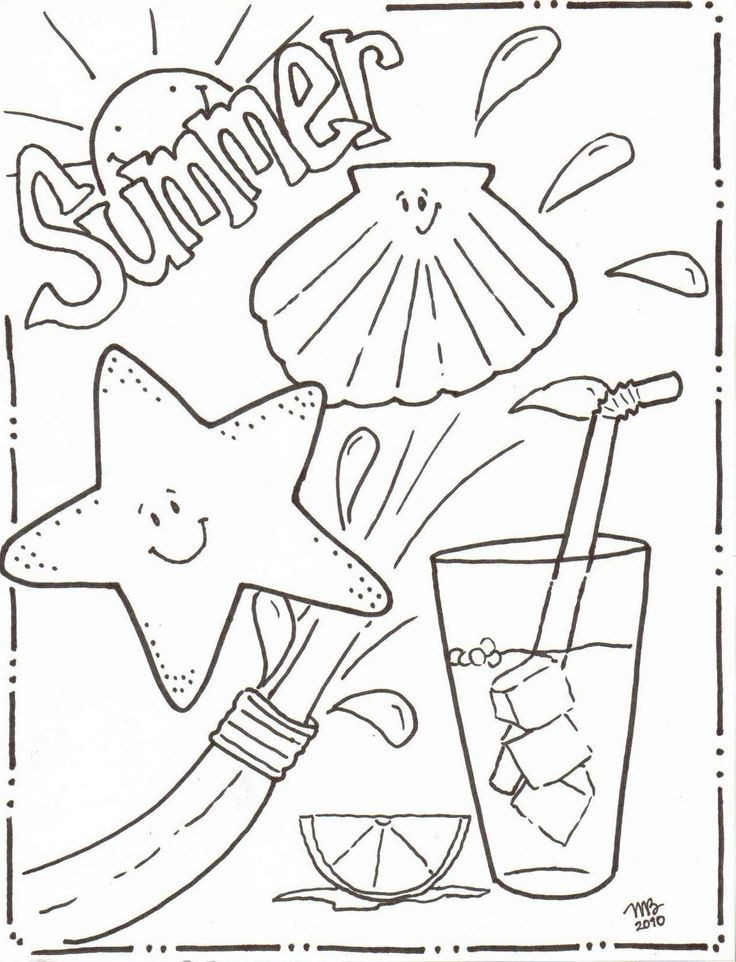 Summer Coloring Sheet
 Summer Coloring Pages