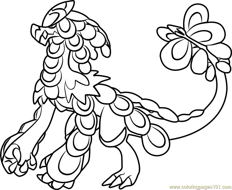 Sun And Moon Pokemon Coloring Pages
 Kommo o Pokemon Sun and Moon Coloring Page Free Pokémon