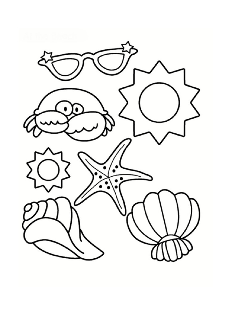 Sun Beach Preschool Coloring Sheets
 18 dessins de coloriage Coquillage à imprimer