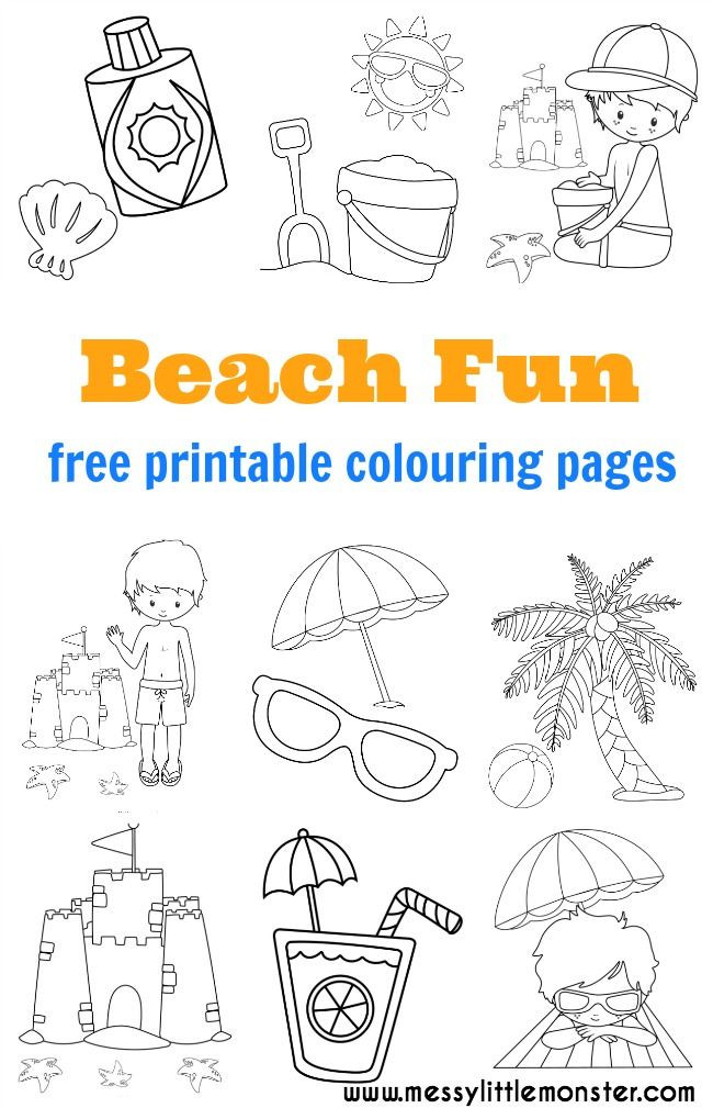 Sun Beach Preschool Coloring Sheets
 Beach Colouring Pages Free