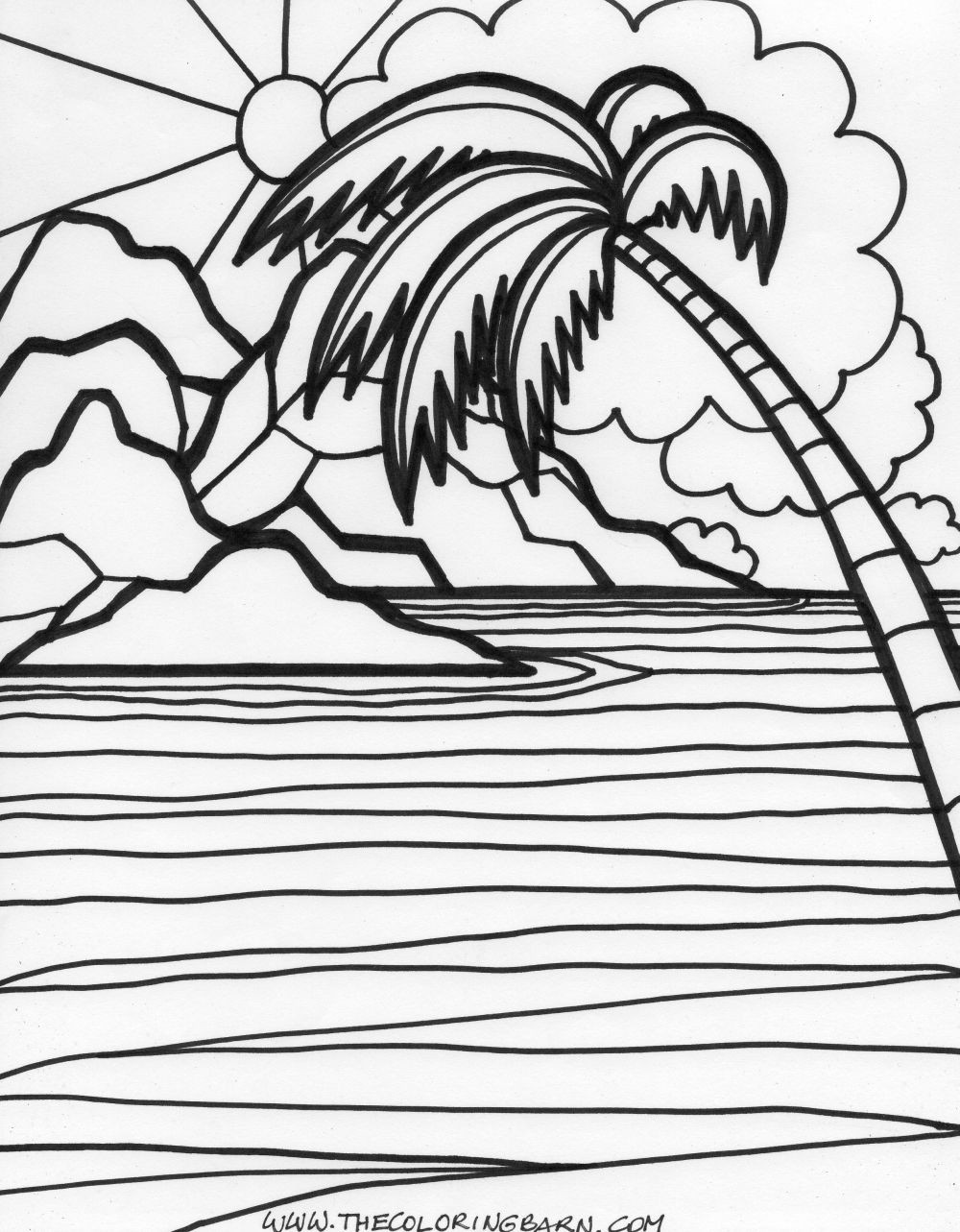 Sunset Coloring Pages
 Coloring Pages Sunset Over Sea