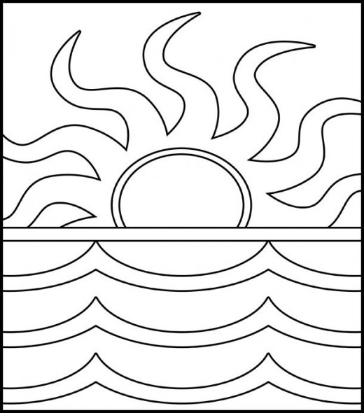 Sunset Coloring Pages For Adults
 Sunset clipart coloring page Pencil and in color sunset