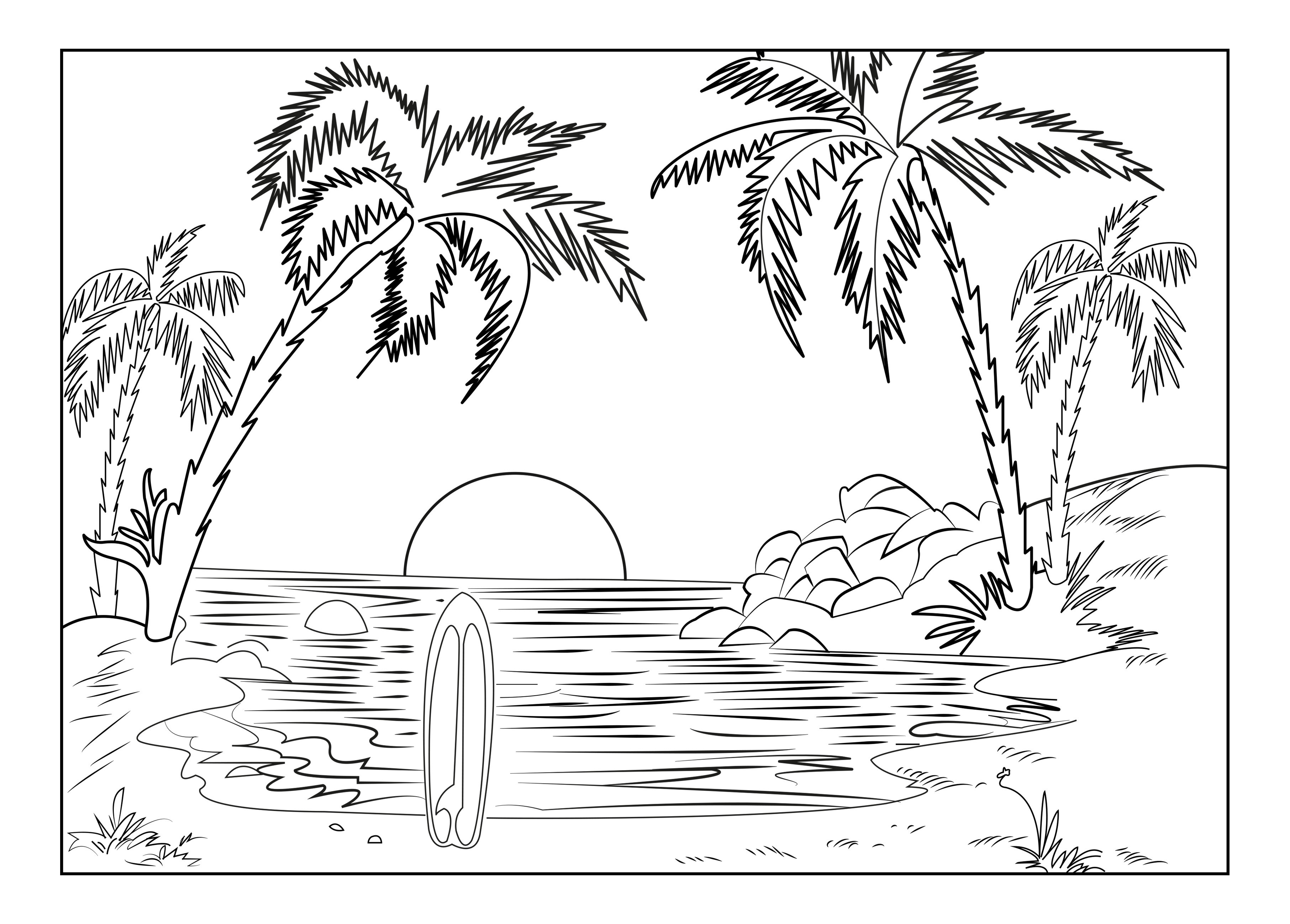 Sunset Coloring Pages For Adults
 Landscape Coloring Pages coloringsuite