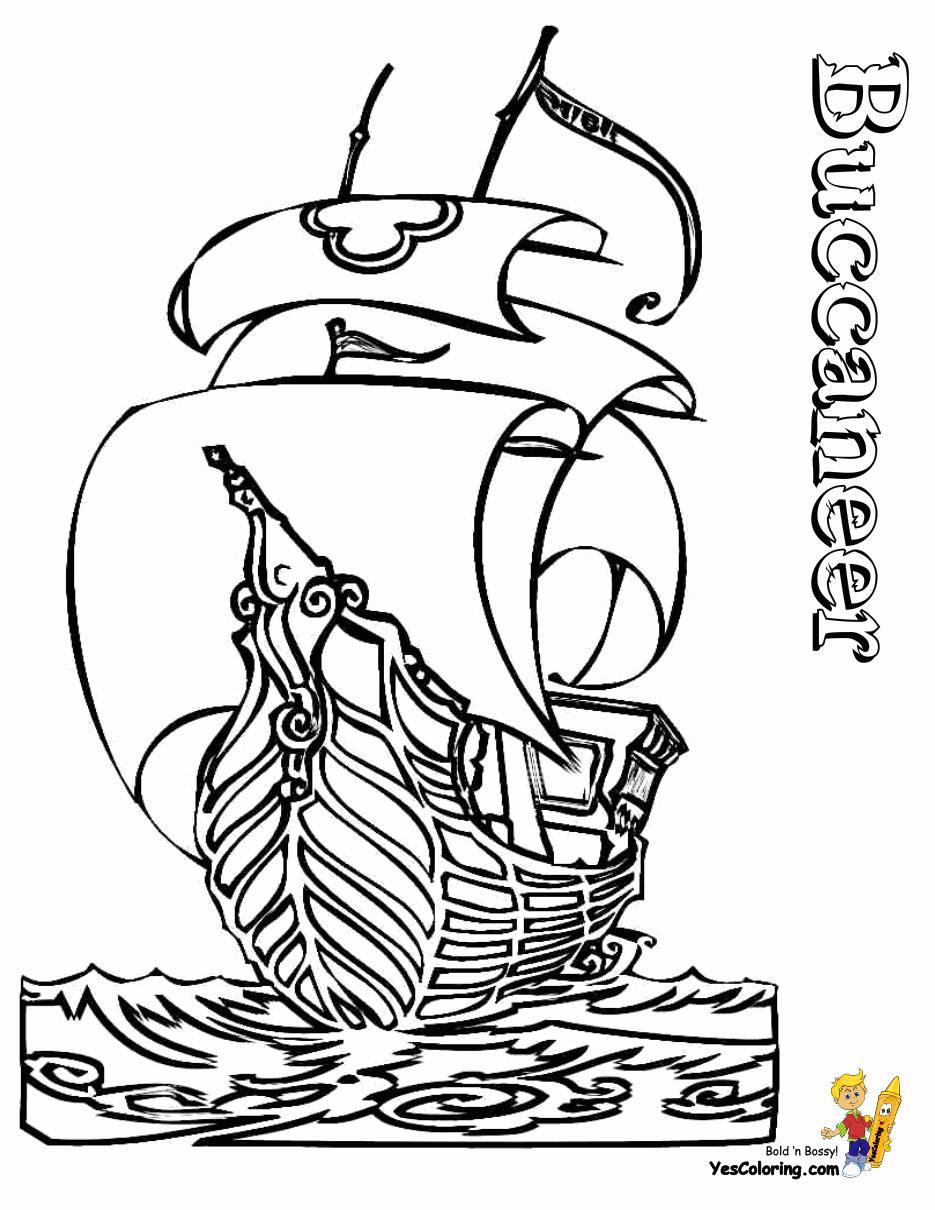 Super Easy Viking Foot Ball Super Bull Coloring Pages For Boys
 High Seas Pirate Ship Coloring Pages Pirate Ship