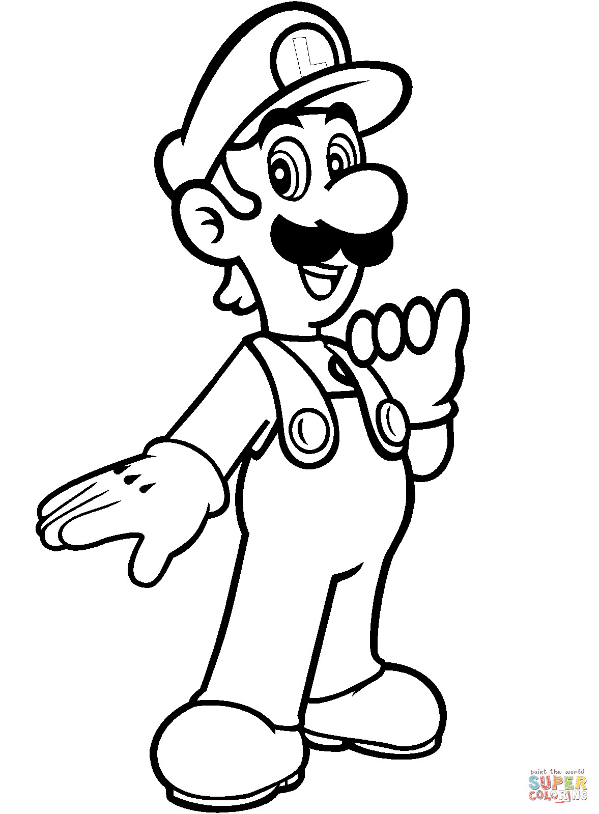 Super Mario Brothers Coloring Pages
 Luigi from Mario Bros coloring page