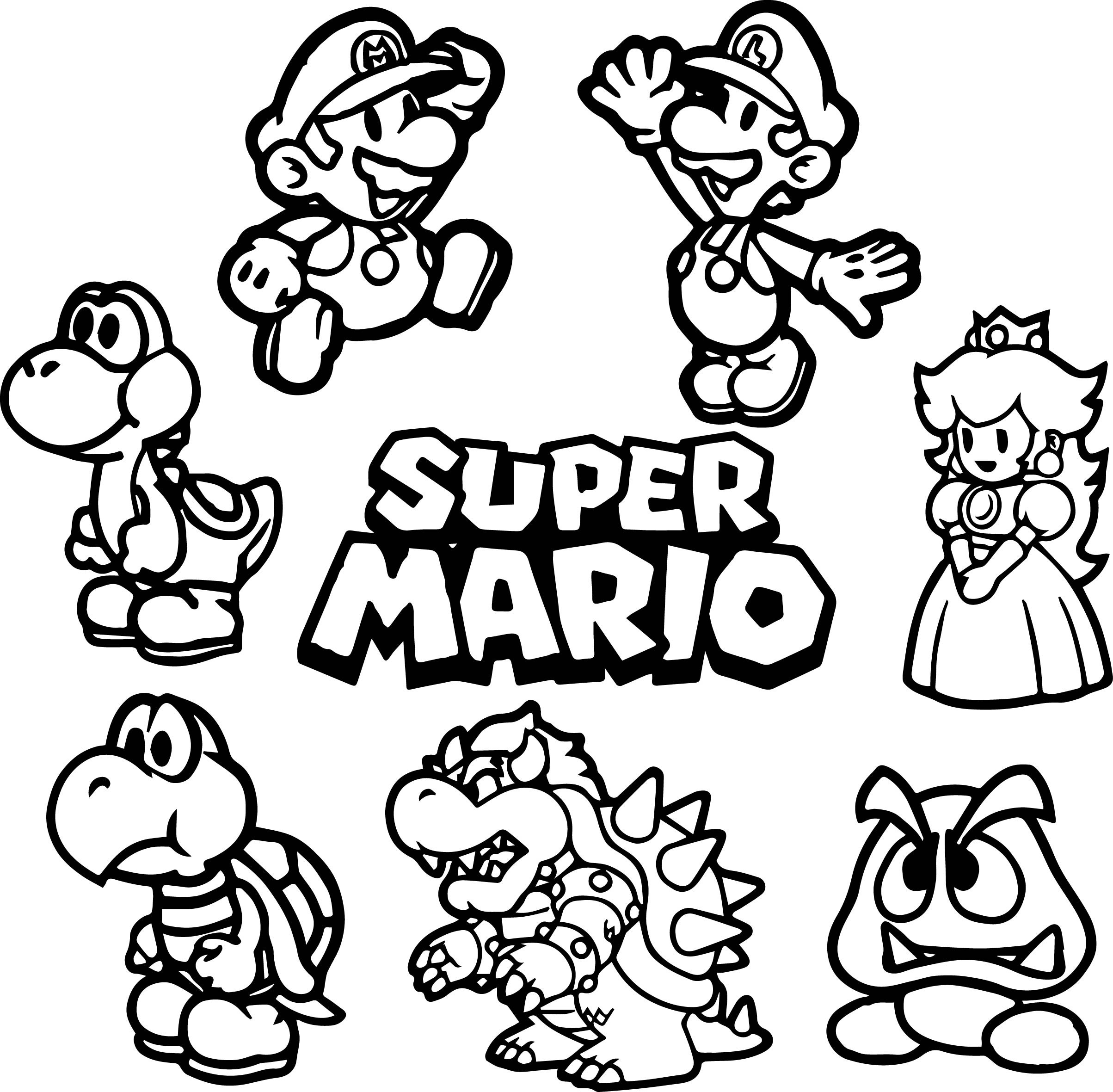 Super Mario Coloring Book
 All Super Mario Coloring Page