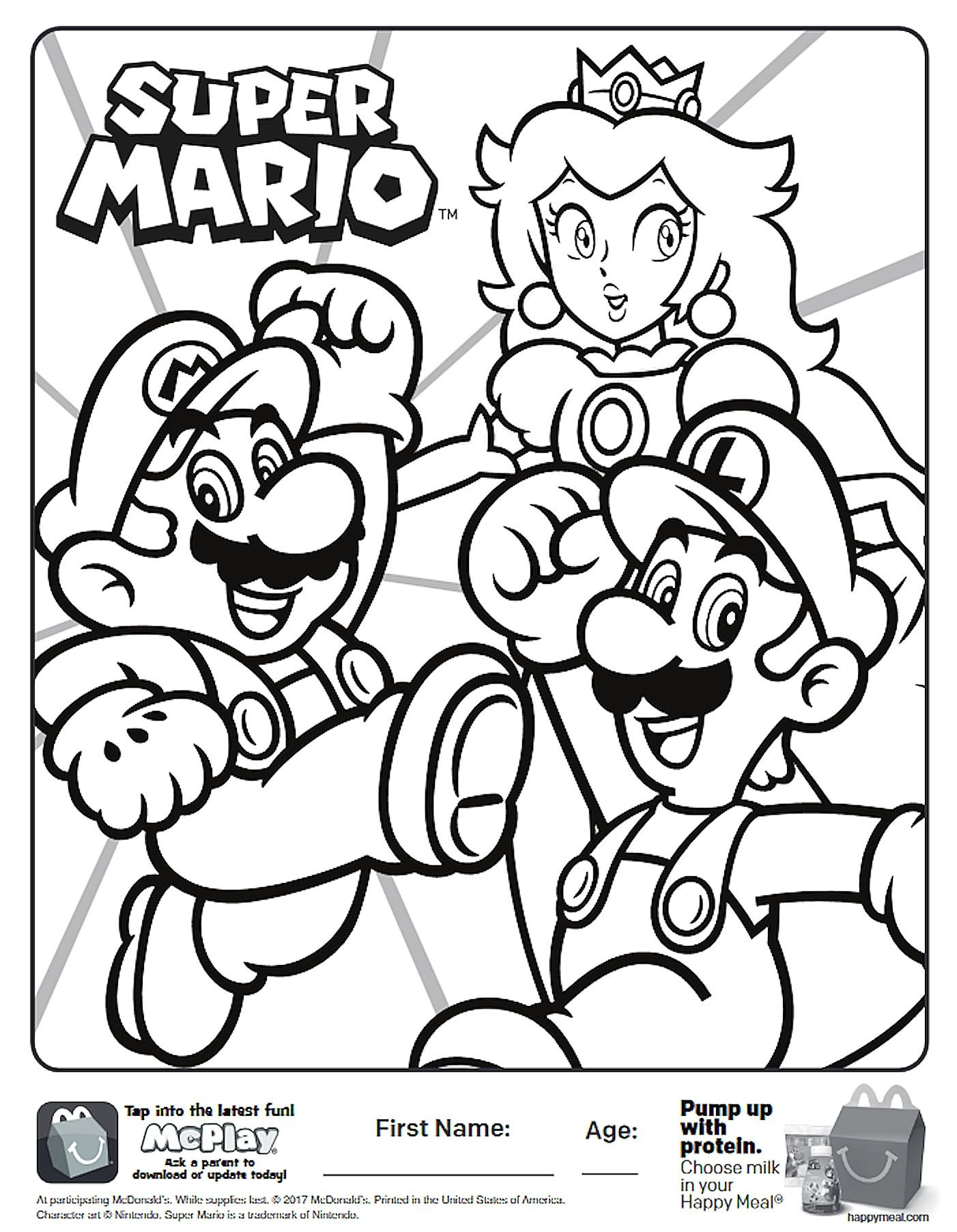 Super Mario Coloring Book
 Here is the Happy Meal Super Mario Coloring Page