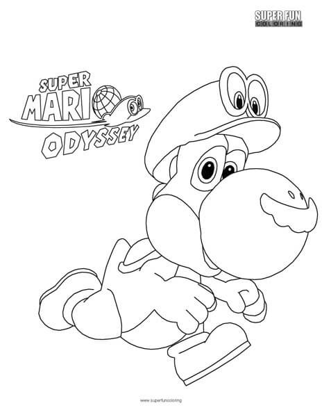 Super Mario Odyssey Coloring Pages
 Yoshi Super Mario Odyssey Coloring Sheet Super Fun Coloring