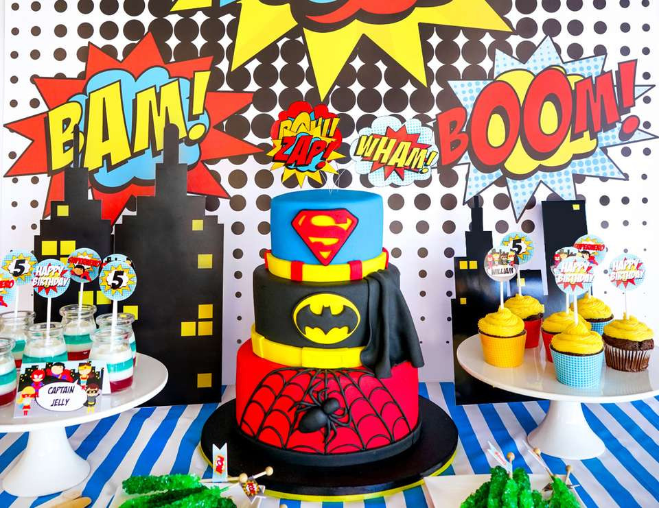 Superhero Birthday Party
 Superhero Boy Birthday "William s Pow erful