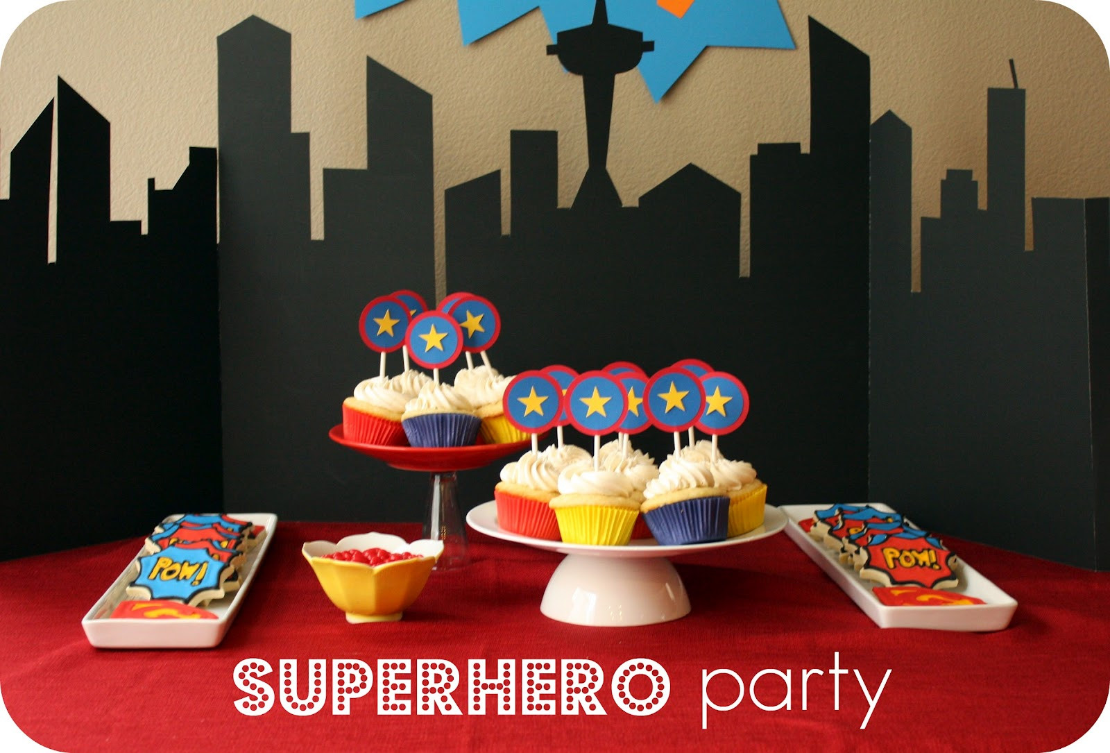 Superhero Birthday Party
 Superhero party treats and a free printable