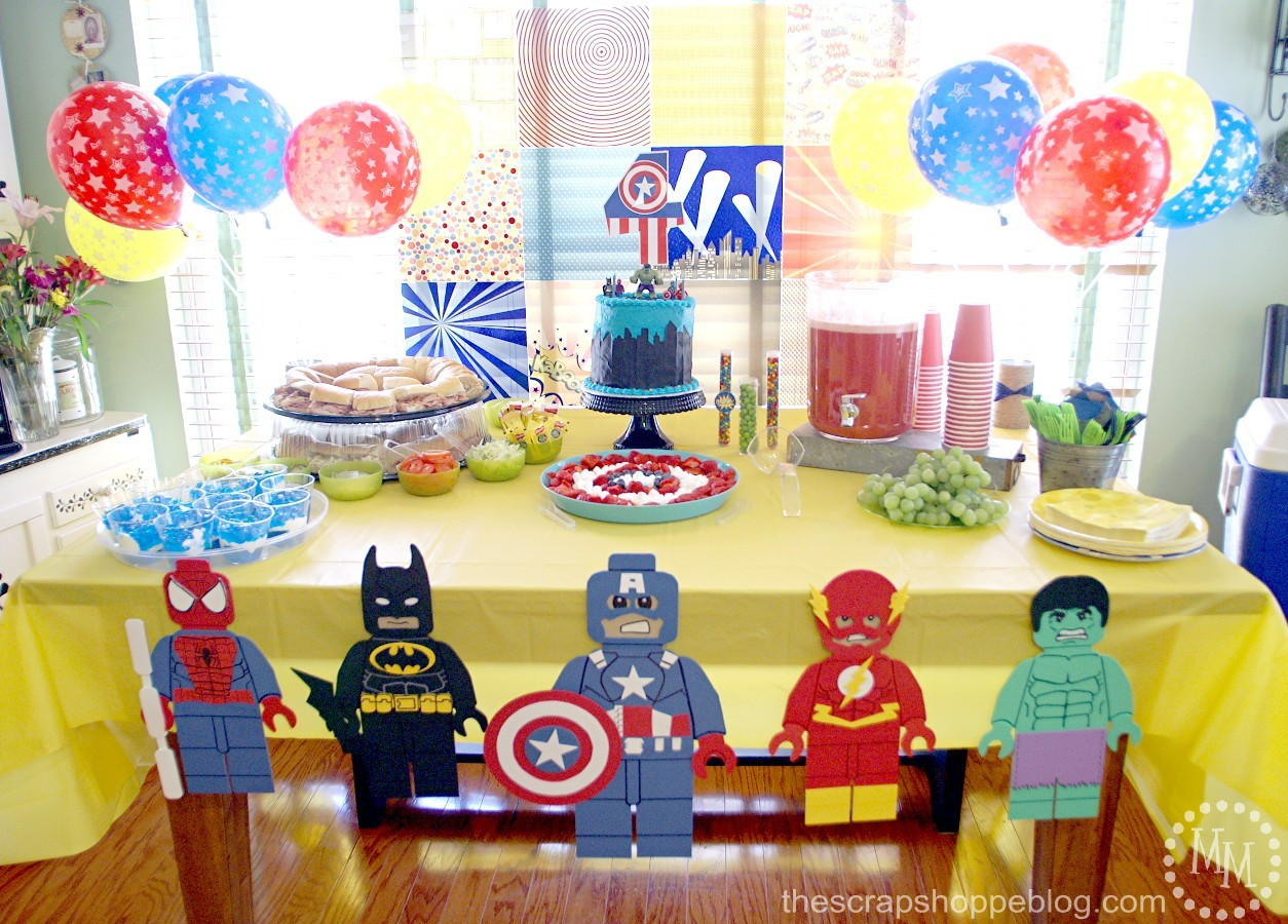 Superhero Birthday Party
 LEGO Superhero Birthday Party The Scrap Shoppe