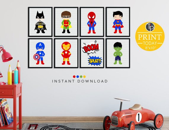Best ideas about Superhero Wall Art
. Save or Pin SUPERHERO WALL ART Superhero Prints Instant Download Now.