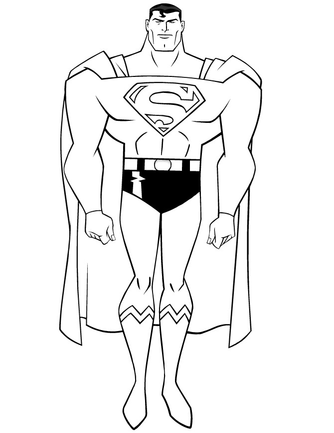 Superman Coloring Pages For Kids
 Handsome Superman For Kids Coloring Page