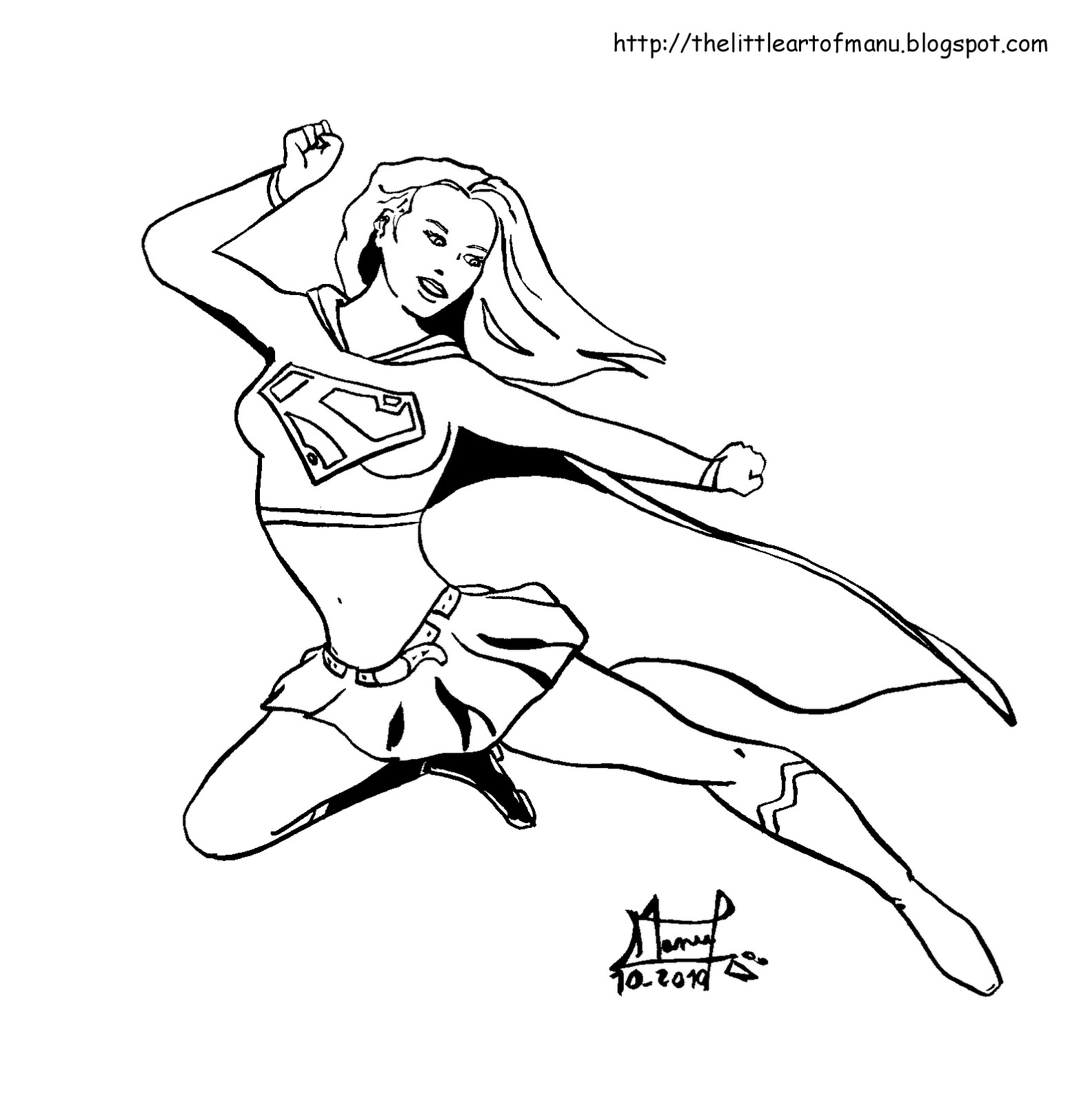 Superwoman Coloring Pages
 The Little Art of Manu Dessinateur Illustrateur Ateliers