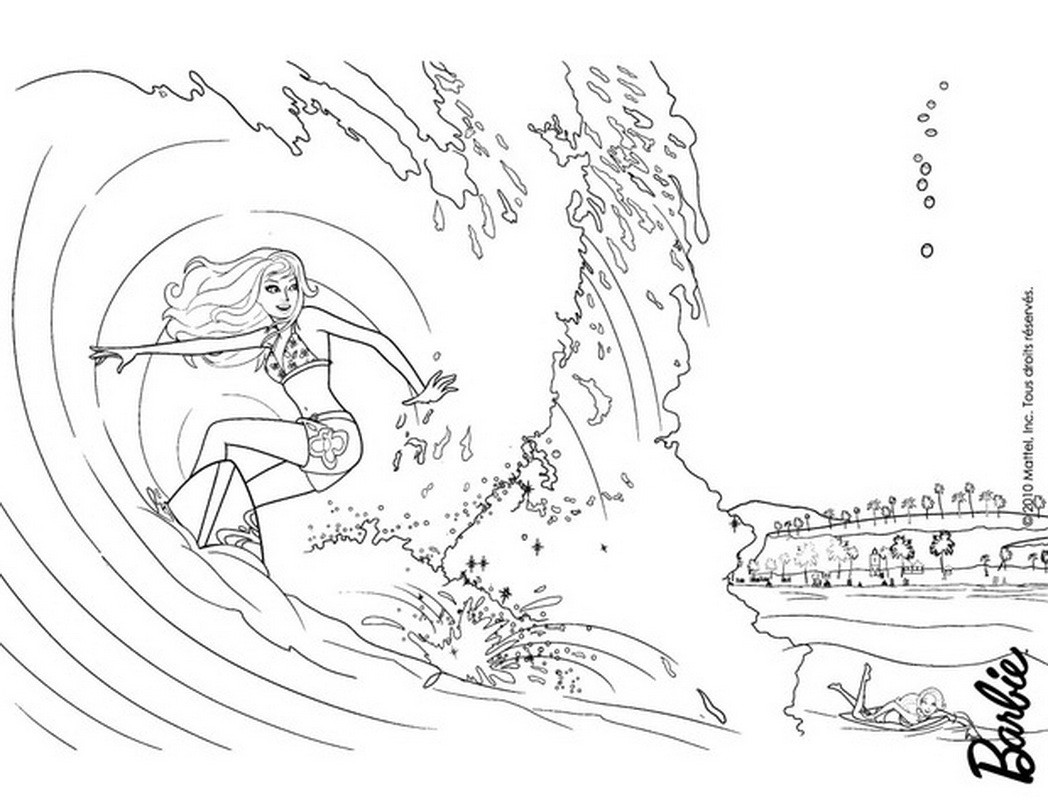 Surfing Coloring Pages
 barbie mermaid tale coloring pages merliah and eris