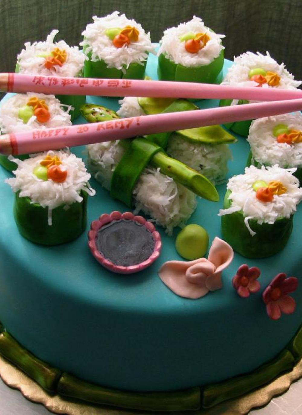 Sushi Birthday Cake
 Whipped Bakeshop Philadelphia Sushi Cake