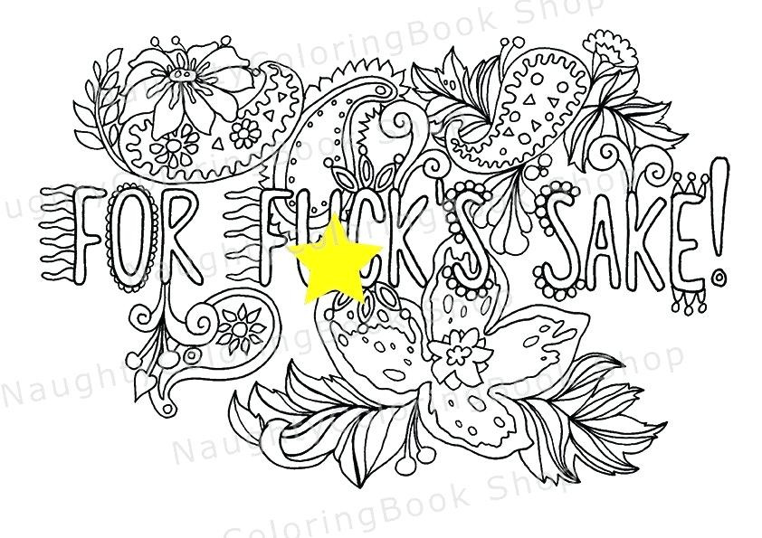 Swear Words Coloring Pages
 Free line Coloring Pages For Adults Swear Words The