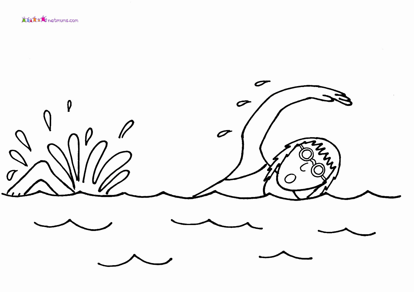 Swim Coloring Pages
 Girl Swimmer Coloring Page Coloring Home