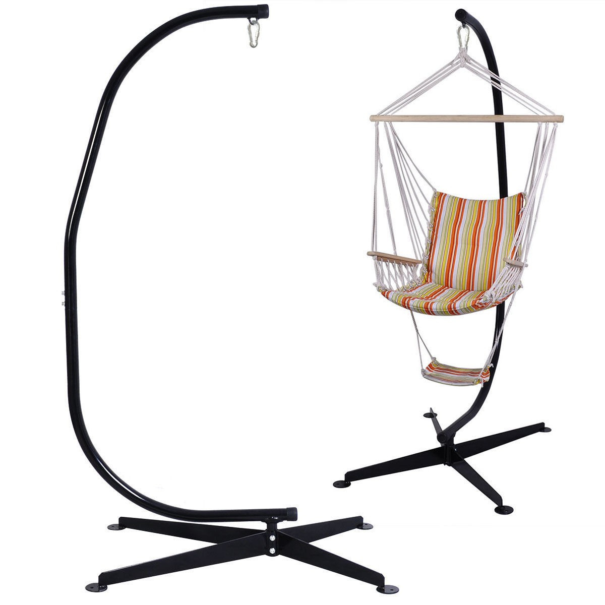Best ideas about Swing Chair With Stand
. Save or Pin US Solid Steel C Hammock Frame Stand Construction Hammock Now.