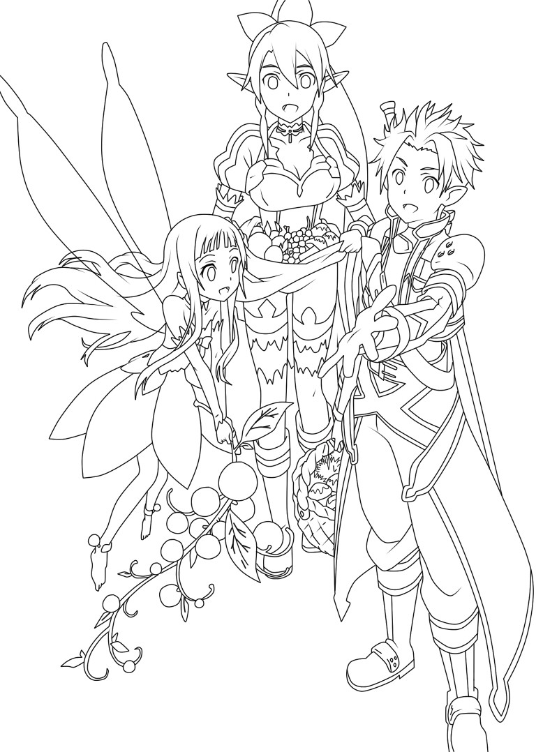 Sword Art Online Coloring Pages
 Sao Kirito Full Coloring Pages