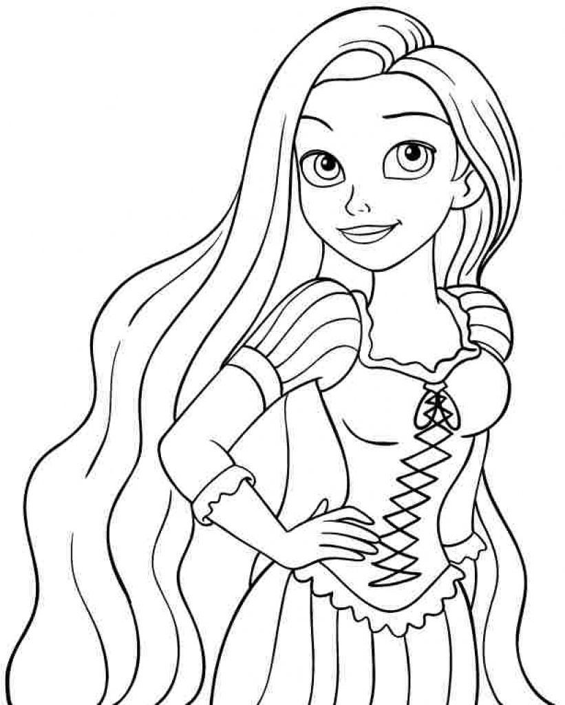 Tangled Coloring Pages For Girls
 Printable Rapunzel Coloring Page