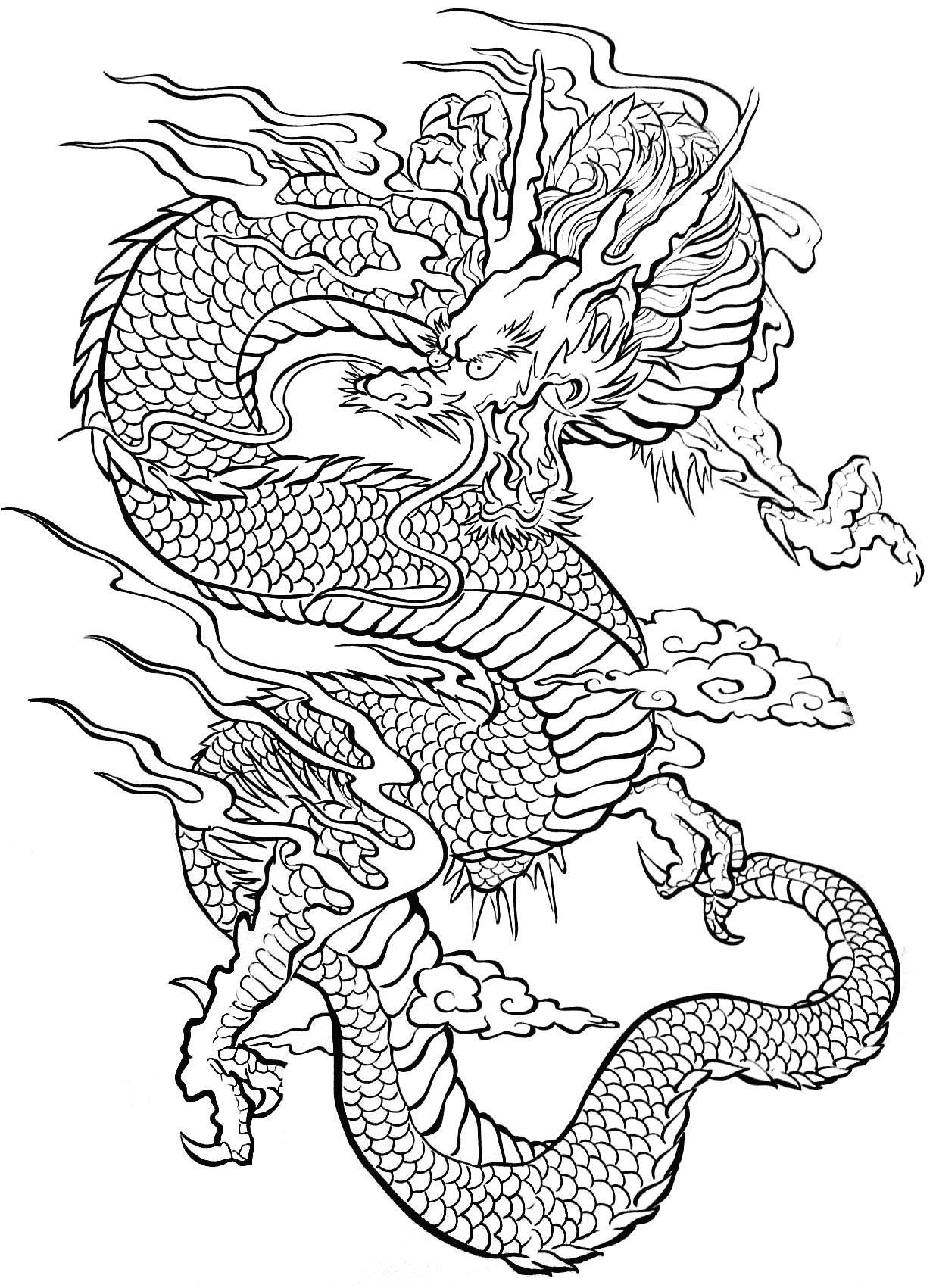 Tattoo Coloring Pages For Adults
 Tattoo dragon Tattoos Adult Coloring Pages