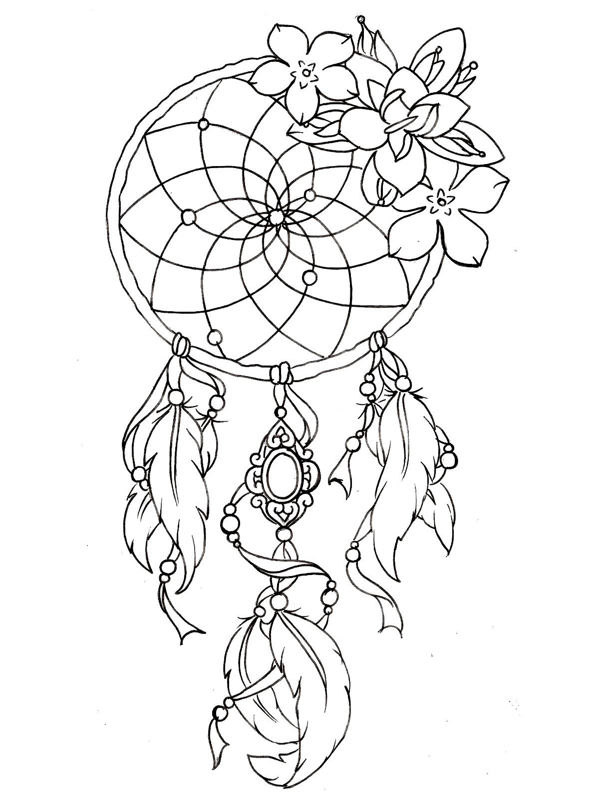 Tattoo Coloring Pages For Adults
 Dreamcatcher tattoo designs Tattoos Adult Coloring Pages