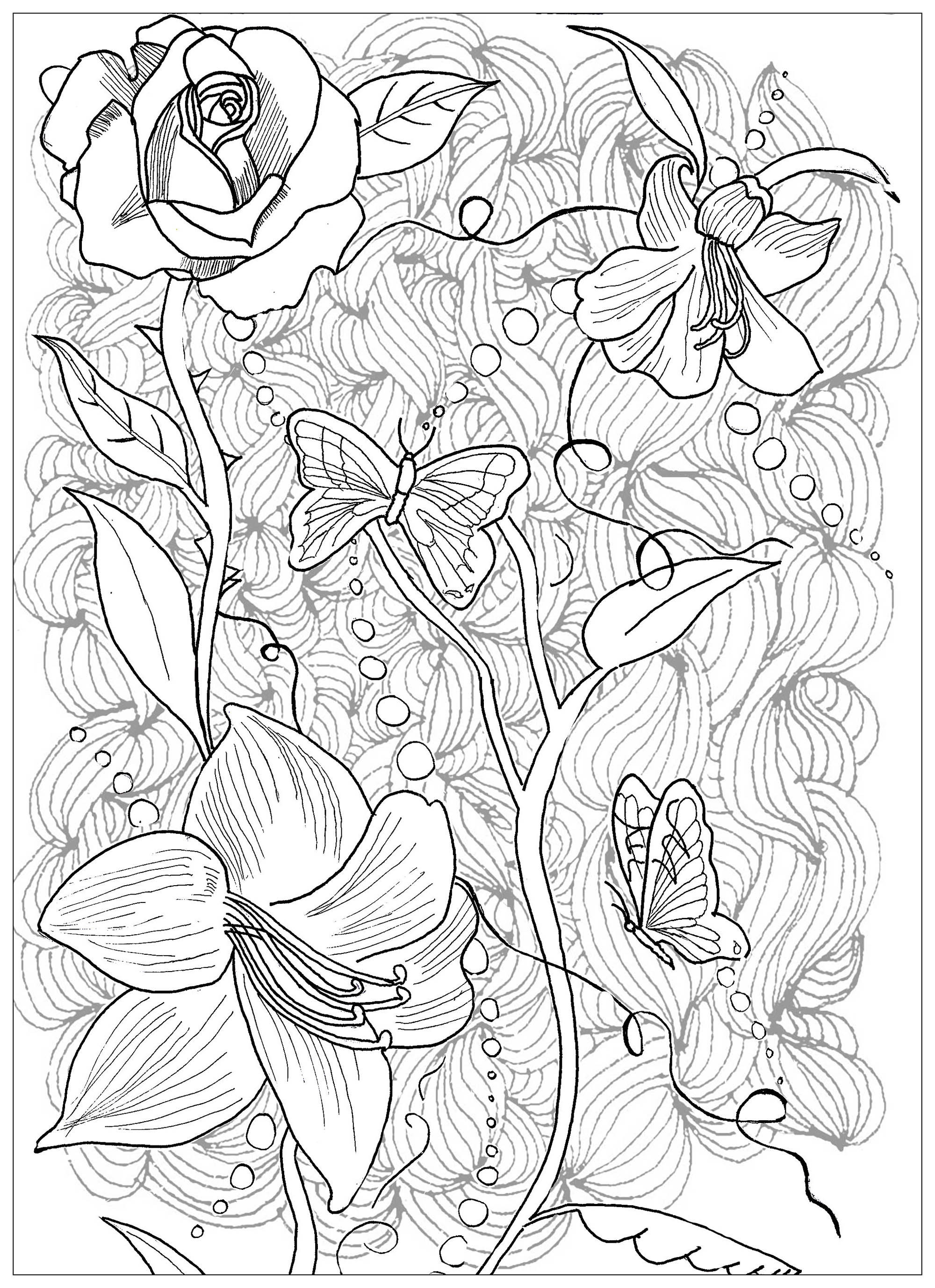 Tattoo Coloring Pages For Adults
 Page Tattoo Flowers Butterfly Tattoos Adult Coloring Pages